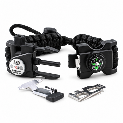 Multifunction Paracord Survival Bracelet with Compass & Emergency Tools