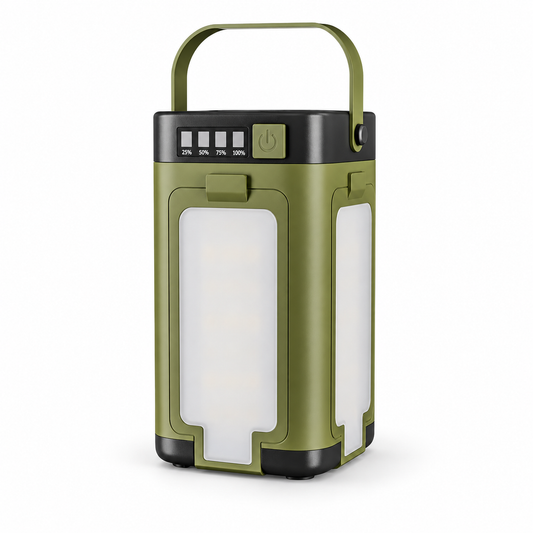 Portable Solar LED Camping Lantern with USB Charging & Hanging Handle