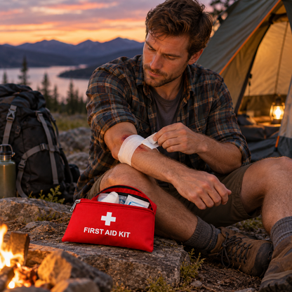 13-Piece Portable First Aid Kit for Travel, Camping & Outdoor Emergencies