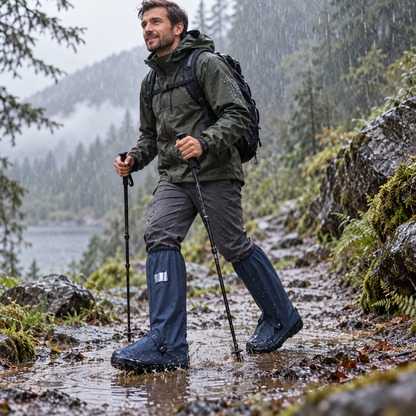 Waterproof High-Cut Rain Shoe Covers for Hiking, Snow & Outdoor Use