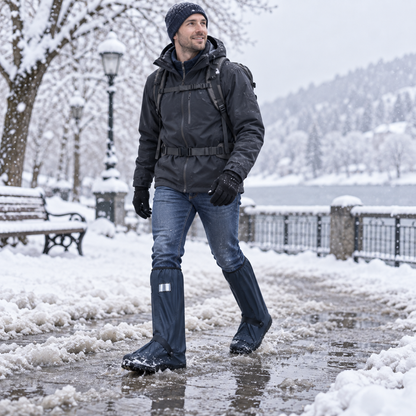 Waterproof High-Cut Rain Shoe Covers for Hiking, Snow & Outdoor Use